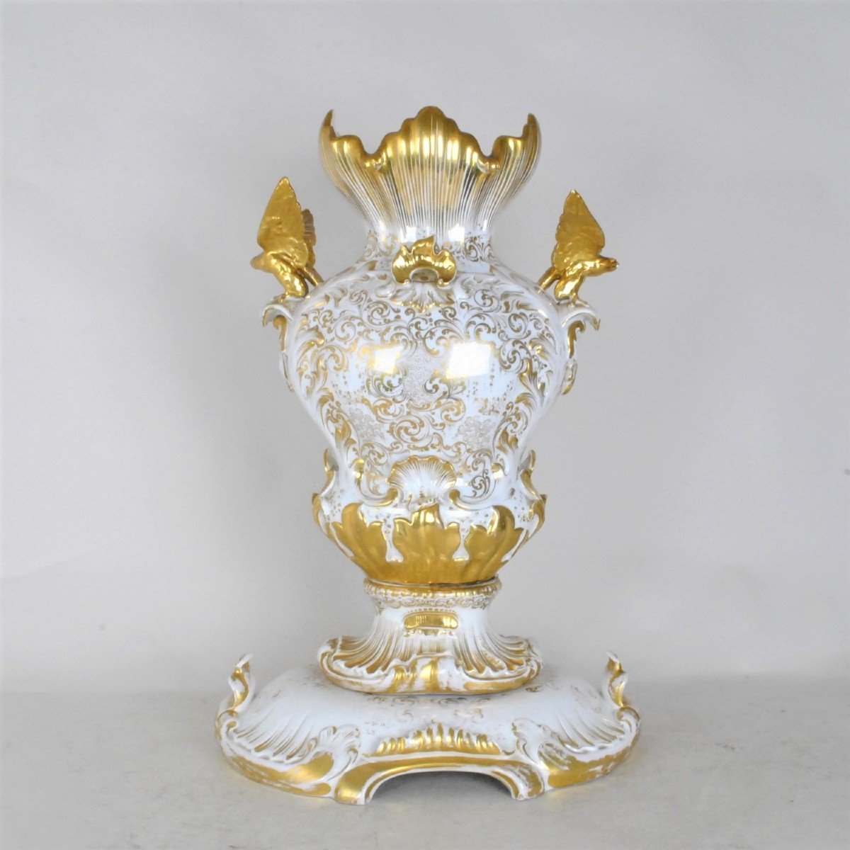 Grand Vase De Mariée En Porcelaine, Milieu XIXème Siècle-photo-4