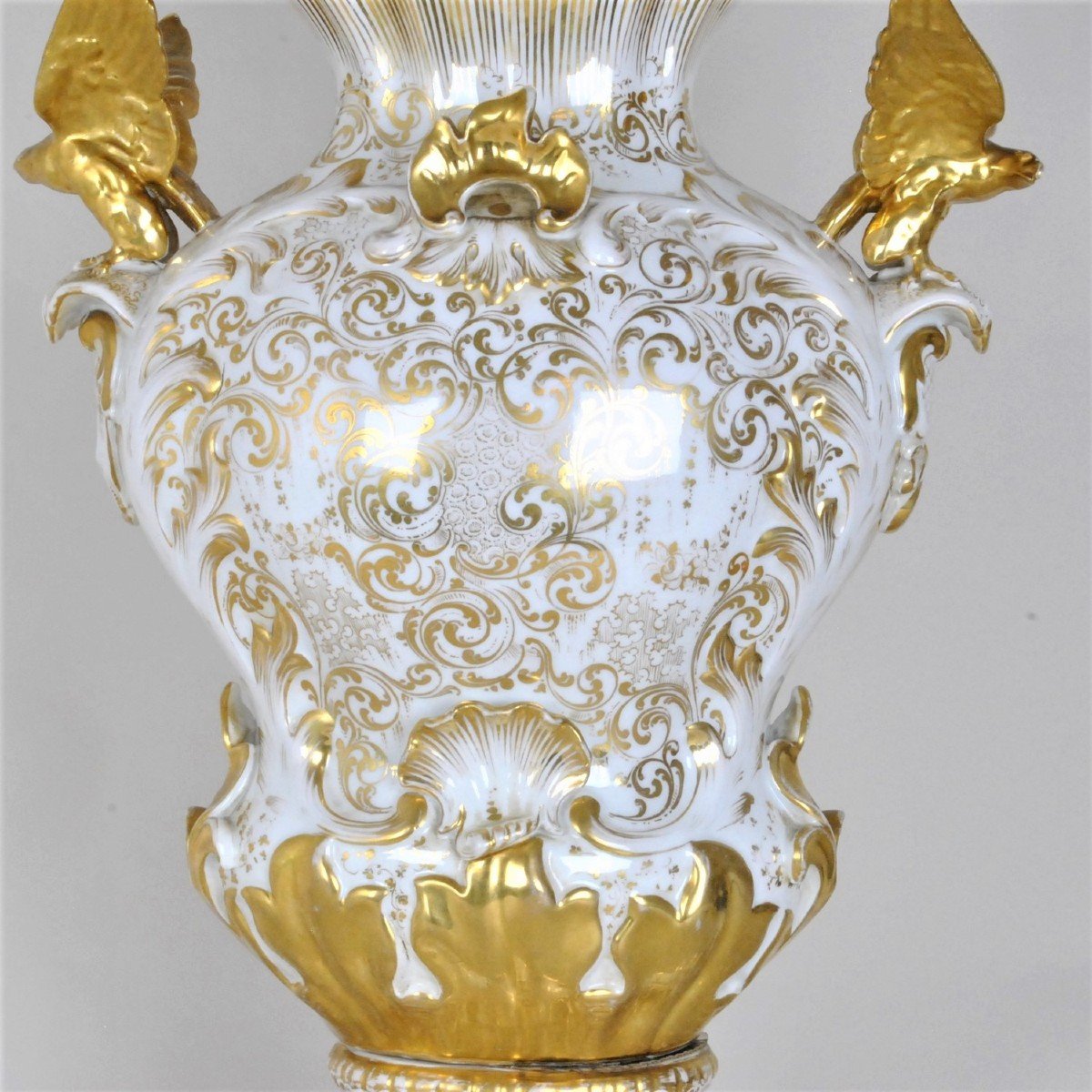 Large Porcelain Bridal Vase, Mid XIXth Century-photo-3