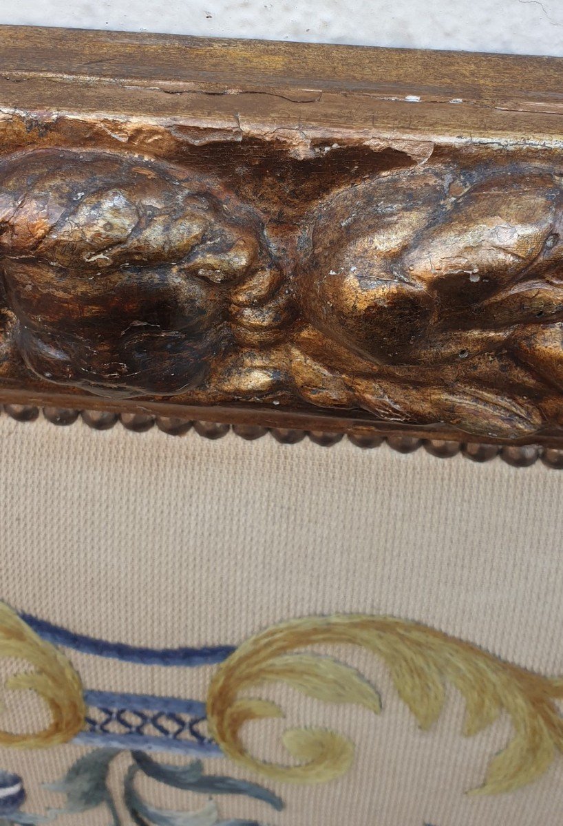 Headboard In Golden Wood And Carved With Angels, 20th Century-photo-7