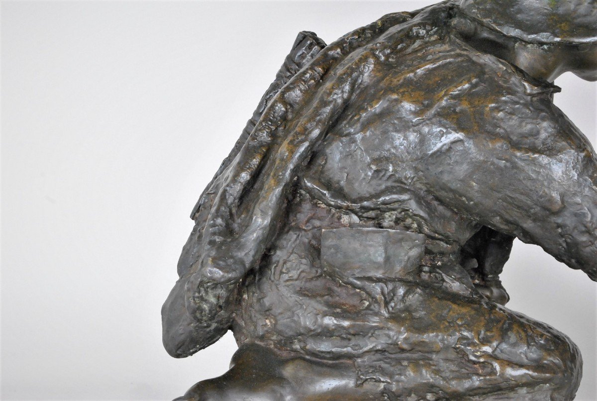 *special Offer * E Astorri, Marble Player, Signed Bronze, Late 19th / Early 20th Century-photo-7
