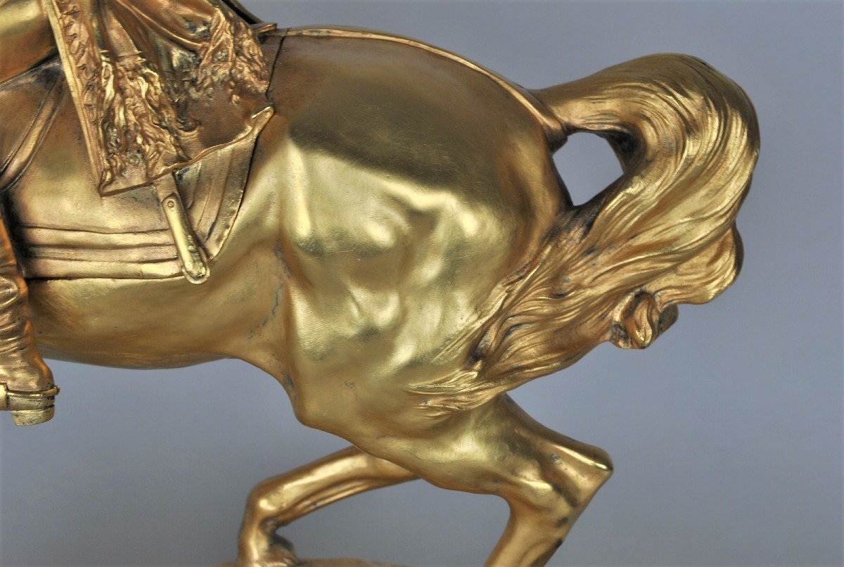 A Vannetti, Bonaparte On Horseback, Signed Gilt Bronze, Early 20th Century-photo-4