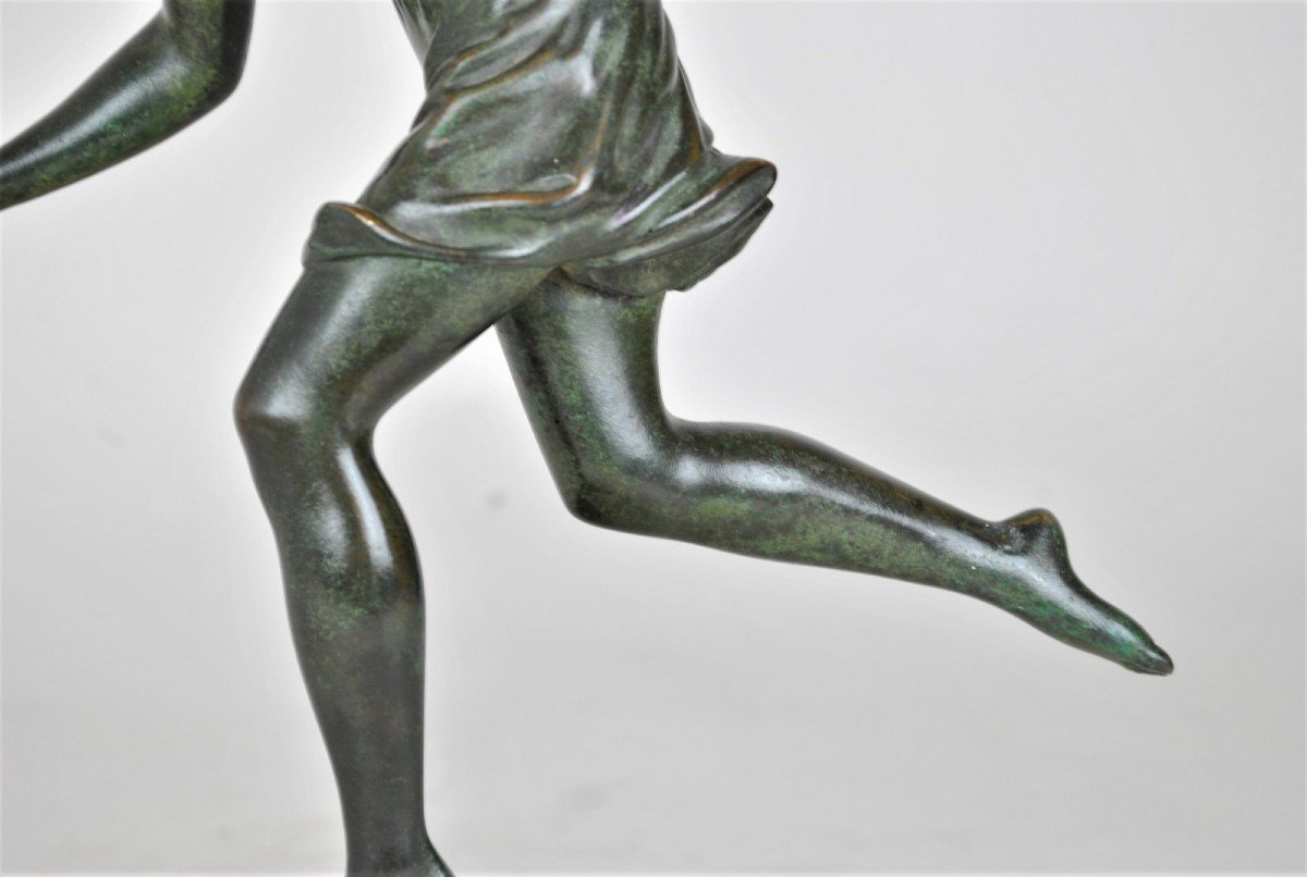 P Le Faguays, Woman With The Ball, Signed Bronze, Art Deco, XXth Century-photo-1
