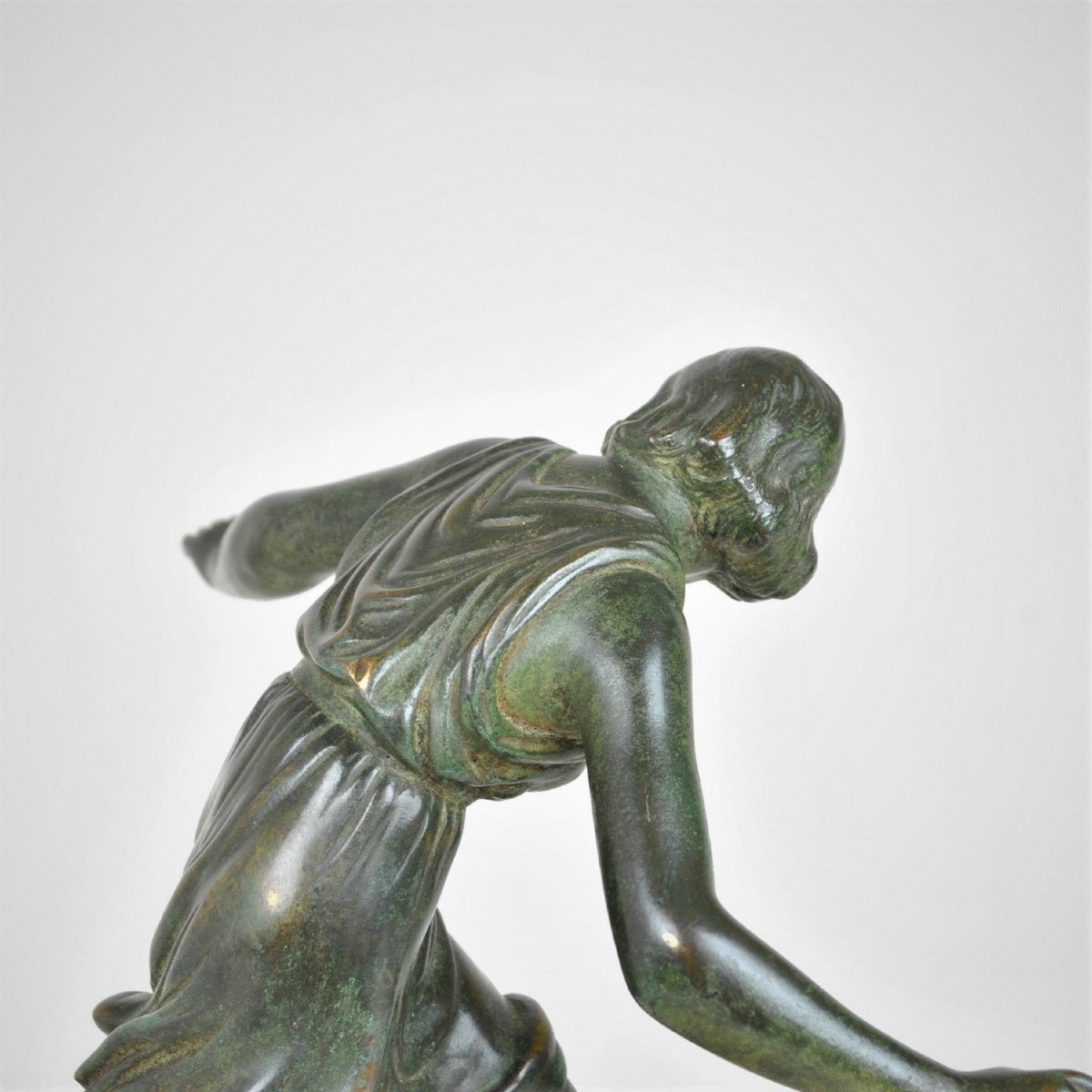 P Le Faguays, Woman With The Ball, Signed Bronze, Art Deco, XXth Century-photo-5