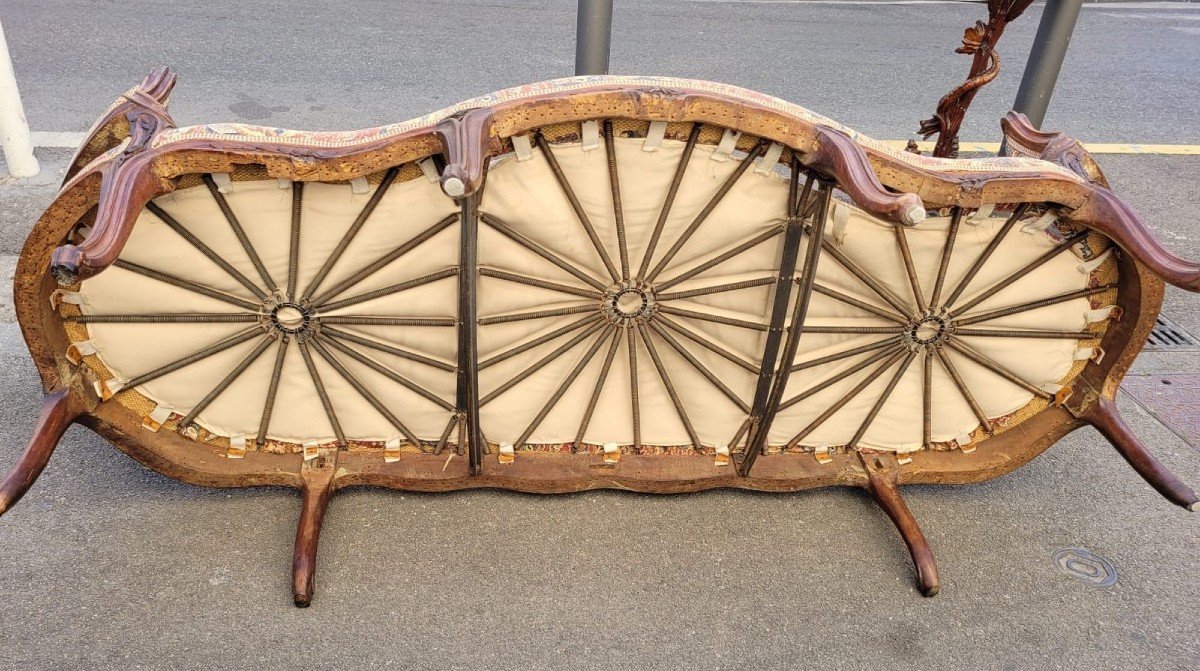*Offre spéciale * Canapé Corbeille En Noyer, Epoque XVIIIème Siècle-photo-3