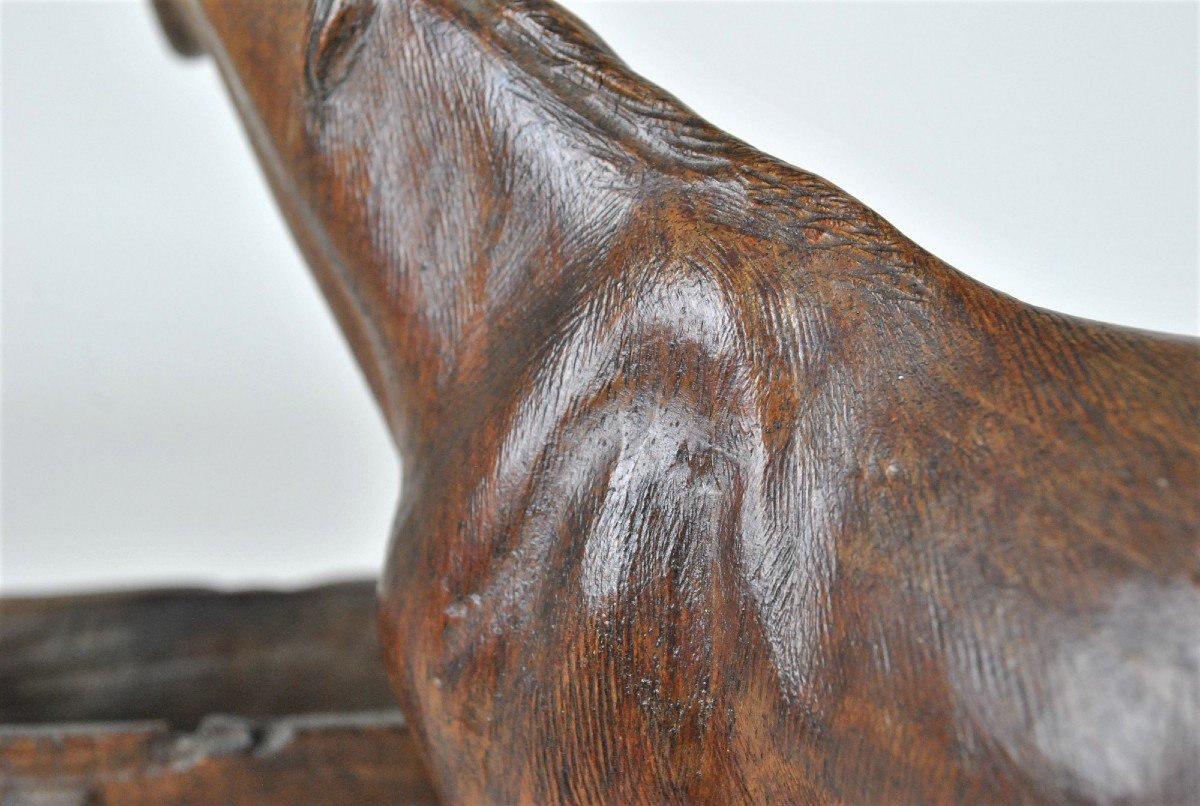 Cheval En Bois Sculpté, Forêt Noire, XIXème Siècle-photo-8