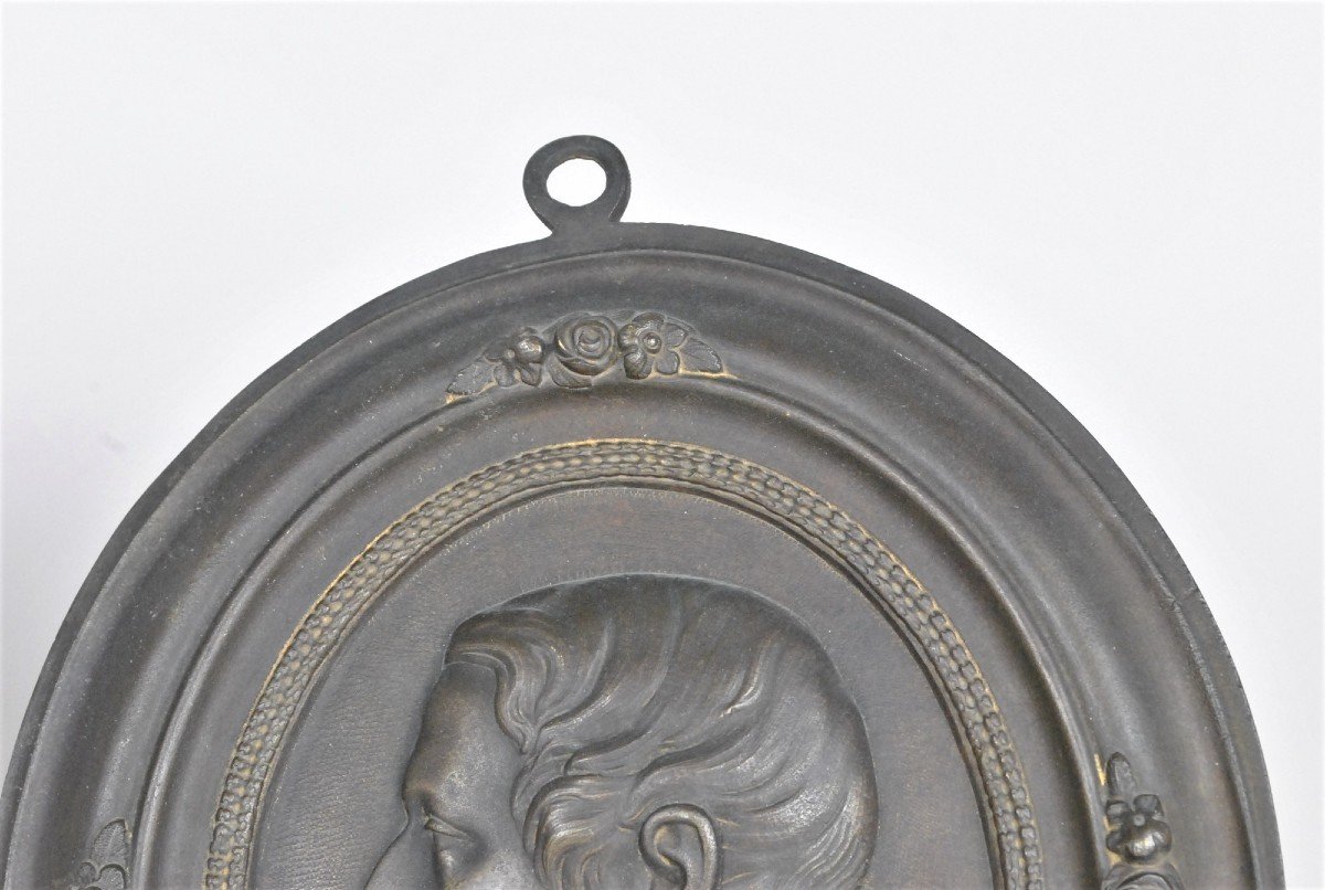 Napoleon III & Eugénie, Pair Of Bronze Medallions, XIXth Century-photo-1