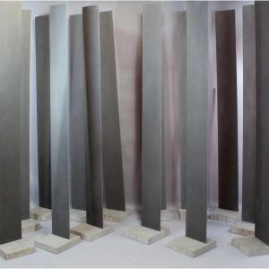 A Pirri, Installation 'cure', Steel Blades On Cement Pedestals, 20th Century