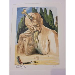 "un Diable Logicien", Lithographie, Dali, XXème Siècle