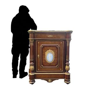 Sideboard At Support Height In Marquetry, Napoleon III, 19th Century