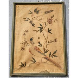 Papier Peint Aux Oiseaux, Turin Ou Chine, XVIII/xixème Siècle