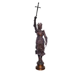 Contenot, Jeanne d'Arc, bronze signé, fin XIXème début XXème siècle