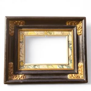 Lacquered Wooden Frame In The Style Of The 17th Century, Italy, Late 19th/early 20th Century