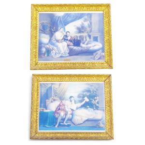 Les Amours de François 1er, gravures colorées, XIXème siècle