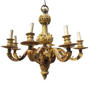 Mazarin Bronze Chandelier, H72cm, Early 20th Century