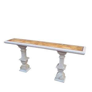 Large Marble Center Console Table, 194 Cm Long, Late 19th–early 20th Century