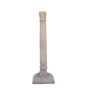 Carved White Marble Column, H134cm, Roman Period
