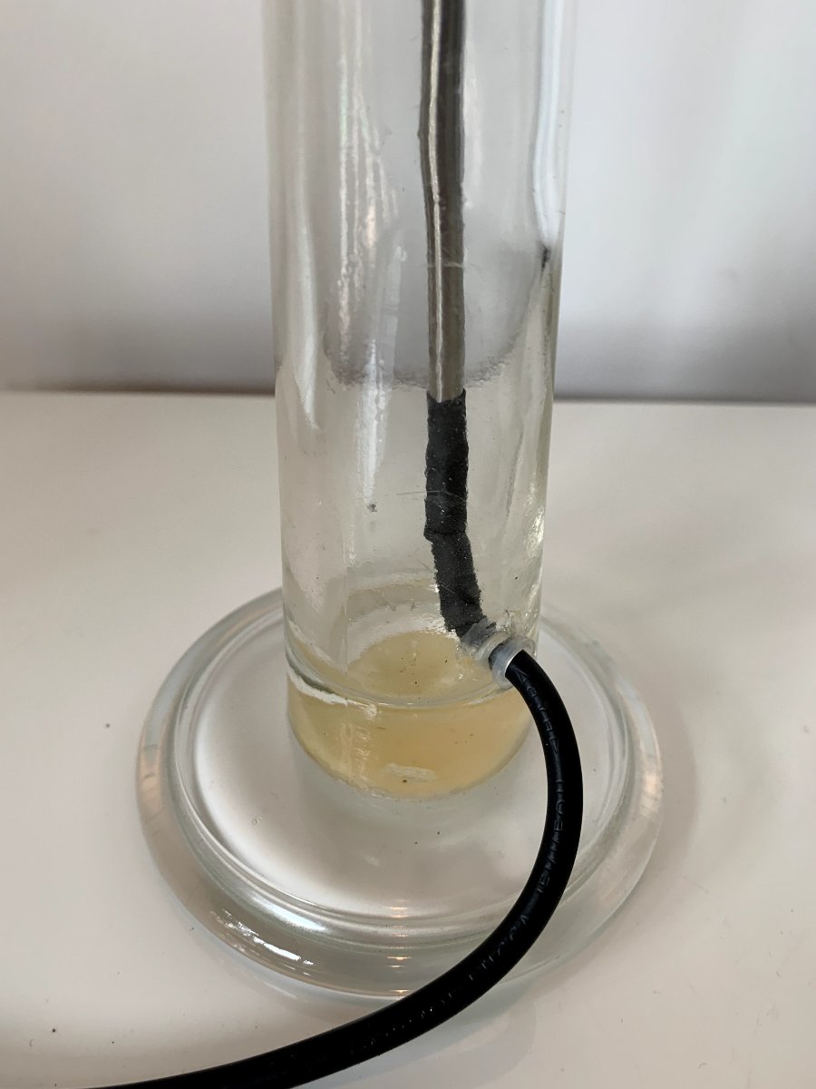 Set Of 2 French Table Lamps In Glass And Metal – Late 20th Century Design-photo-1