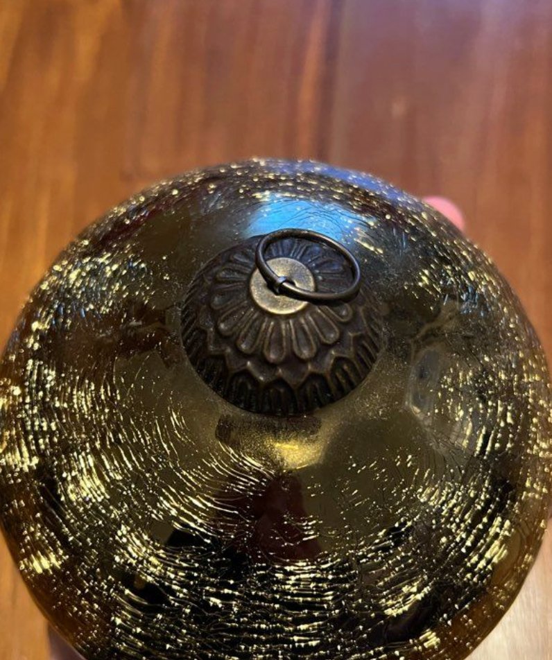 Set Of 2 Antique Christmas/forgiveness Baubles In Eglomisé Glass - 20th Century-photo-4