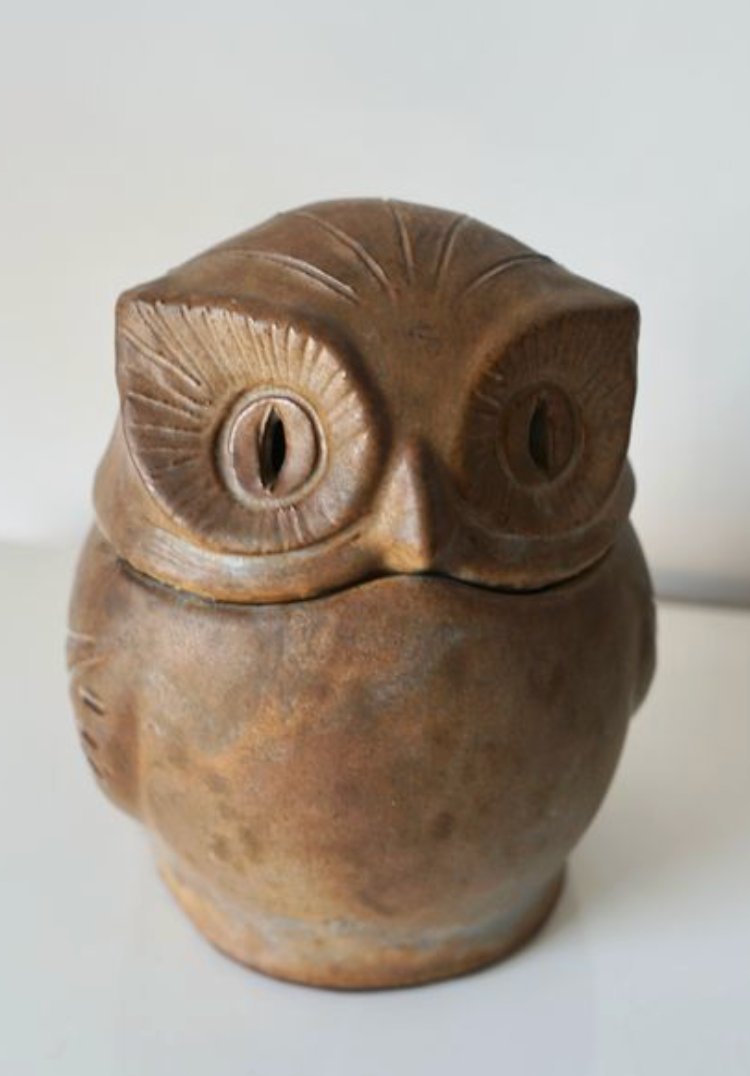 Ceramic Owl Sculpture - Signed Agnès Escala - France, 1960s-photo-6