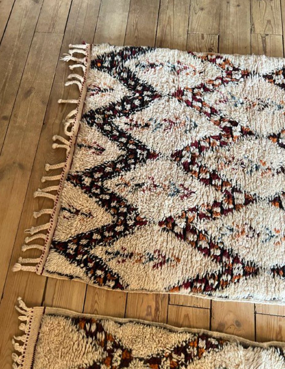 Pair Of Beni Ouarain Berber Wool Rugs, 135×75 Cm -photo-4