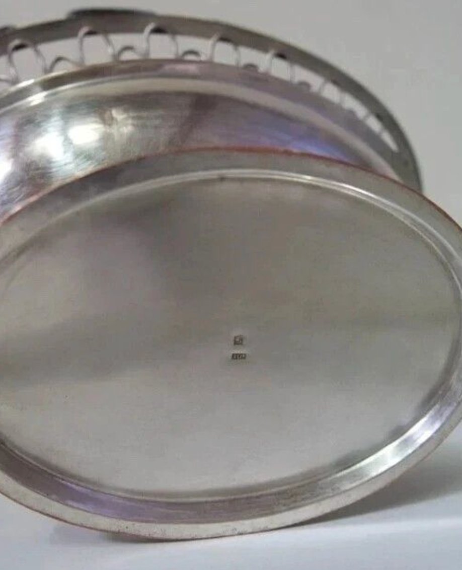 Rafra&icirc;chissoir &agrave; vin / verri&egrave;re style Louis XVI en m&eacute;tal argent&eacute; - fin XIXe -photo-4