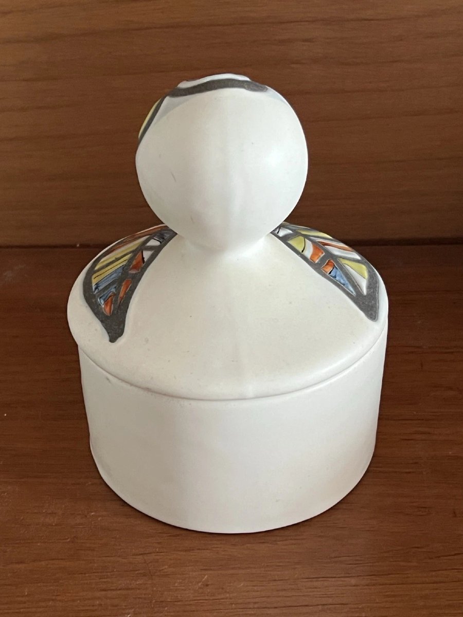 Boîte à poudre couverte à décor floral – Roger Capron, Vallauris (1947)-photo-7