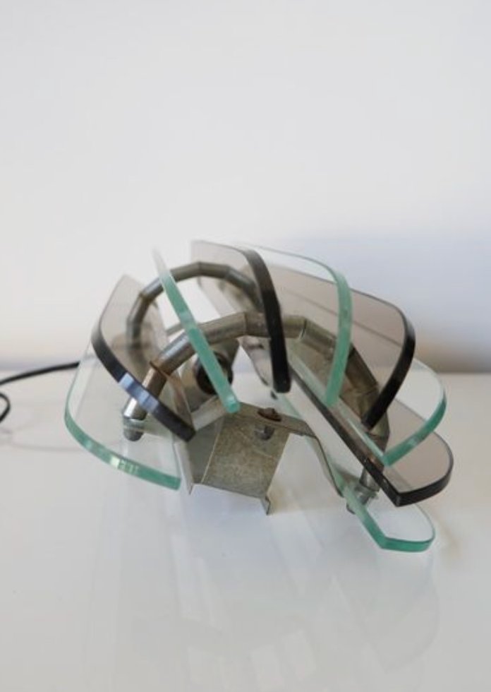 Italian Veca Wall Light For Fontana Arte – In Chromed Steel And Murano Glass – 1960s-photo-5