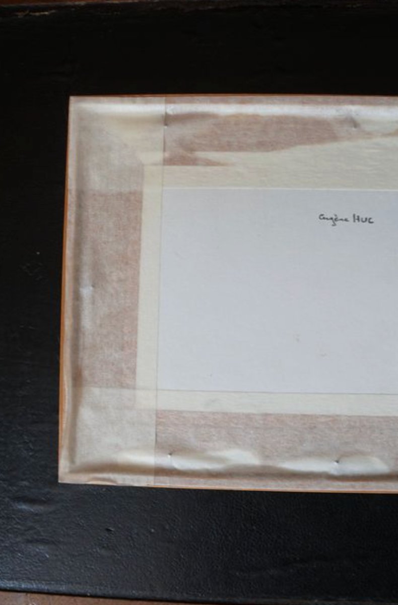 Oil Painting Of A Beach Scene - Signed Eugène Huc (1891-1979) - Early 20th Century-photo-3