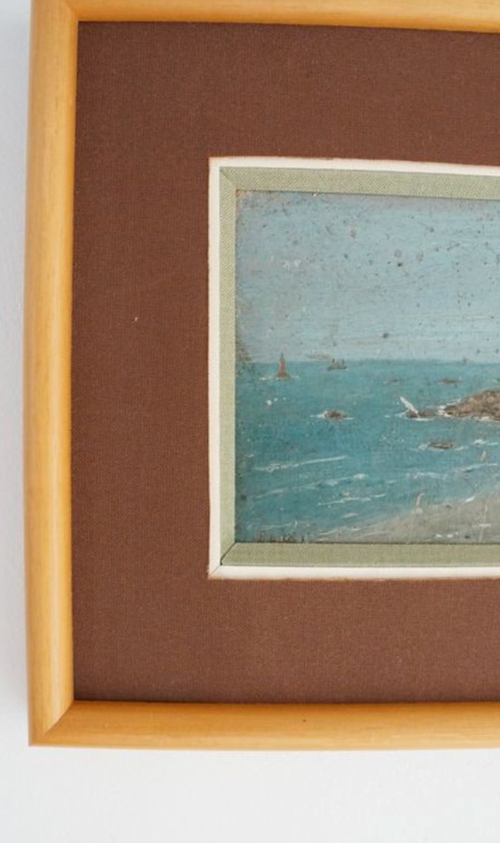 Oil Painting Of A Beach Scene - Signed Eugène Huc (1891-1979) - Early 20th Century-photo-7