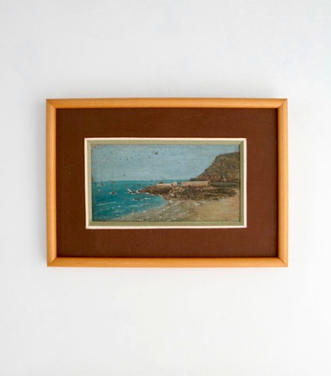 Oil Painting Of A Beach Scene - Signed Eugène Huc (1891-1979) - Early 20th Century