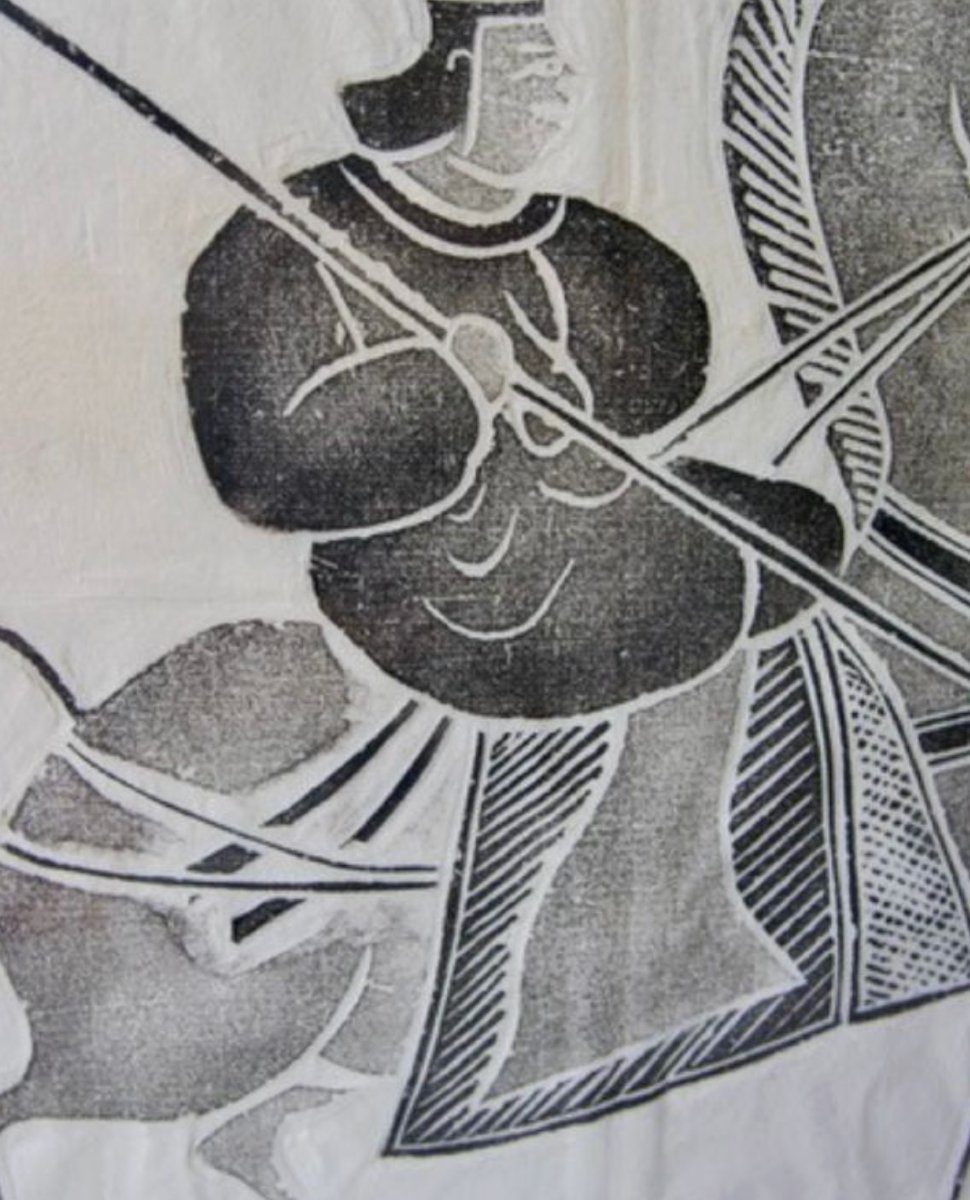 Estampe chinoise cavalier chinois de l'époque Han sur papier de riz - Début XXè siècle-photo-2