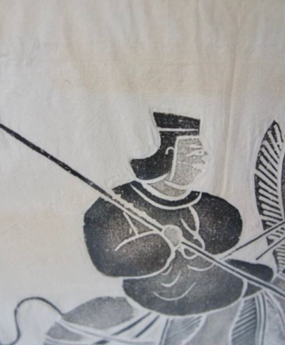 Estampe chinoise cavalier chinois de l'époque Han sur papier de riz - Début XXè siècle-photo-4