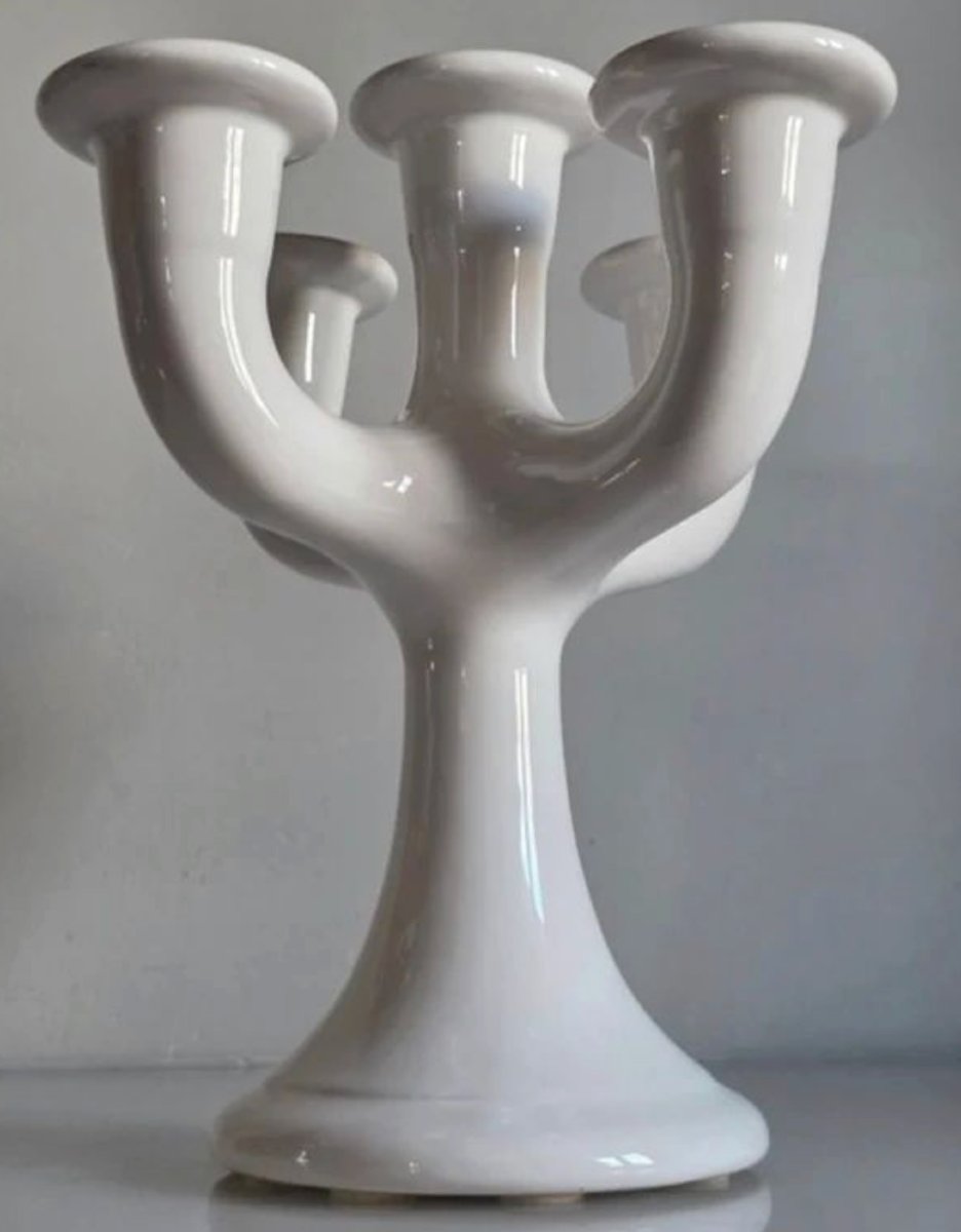 Chandelier vintage Guldkroken – candélabre céramique scandinave années 60/70-photo-2