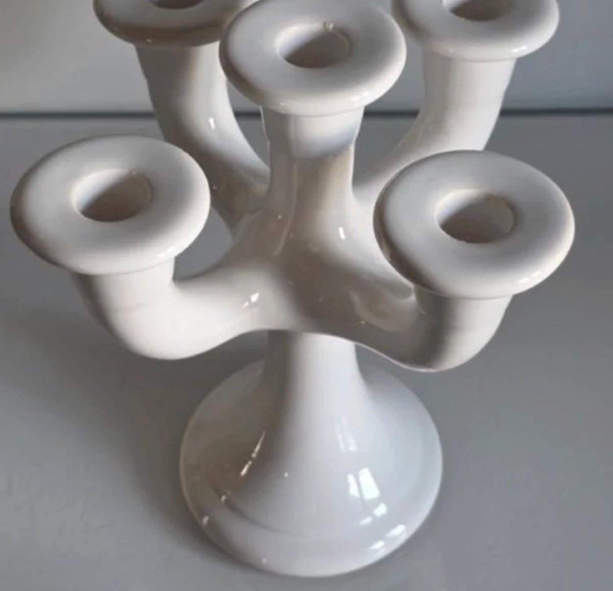 Chandelier vintage Guldkroken – candélabre céramique scandinave années 60/70-photo-3