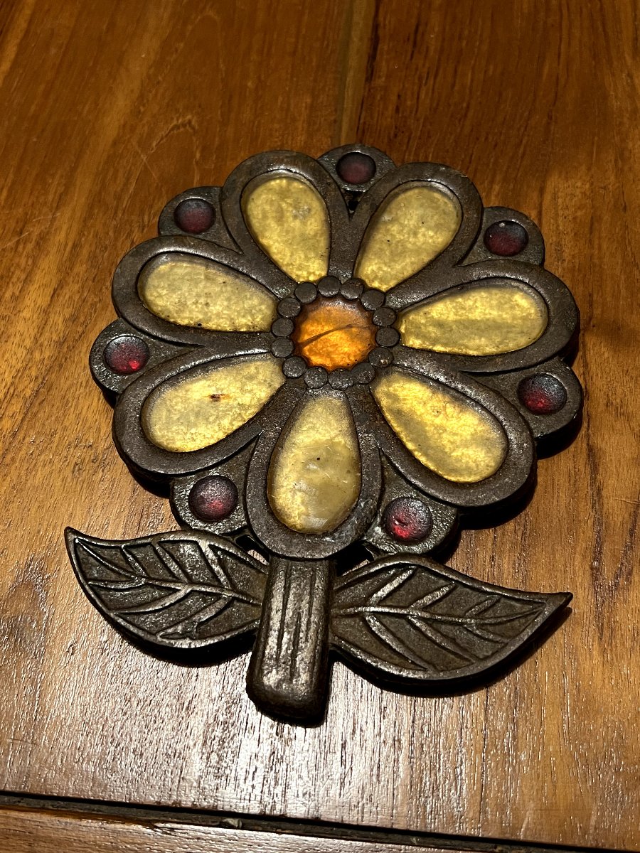 Talosel And Metal Trivet Attributed To Line Vautrin, Circa 1950–1960-photo-5