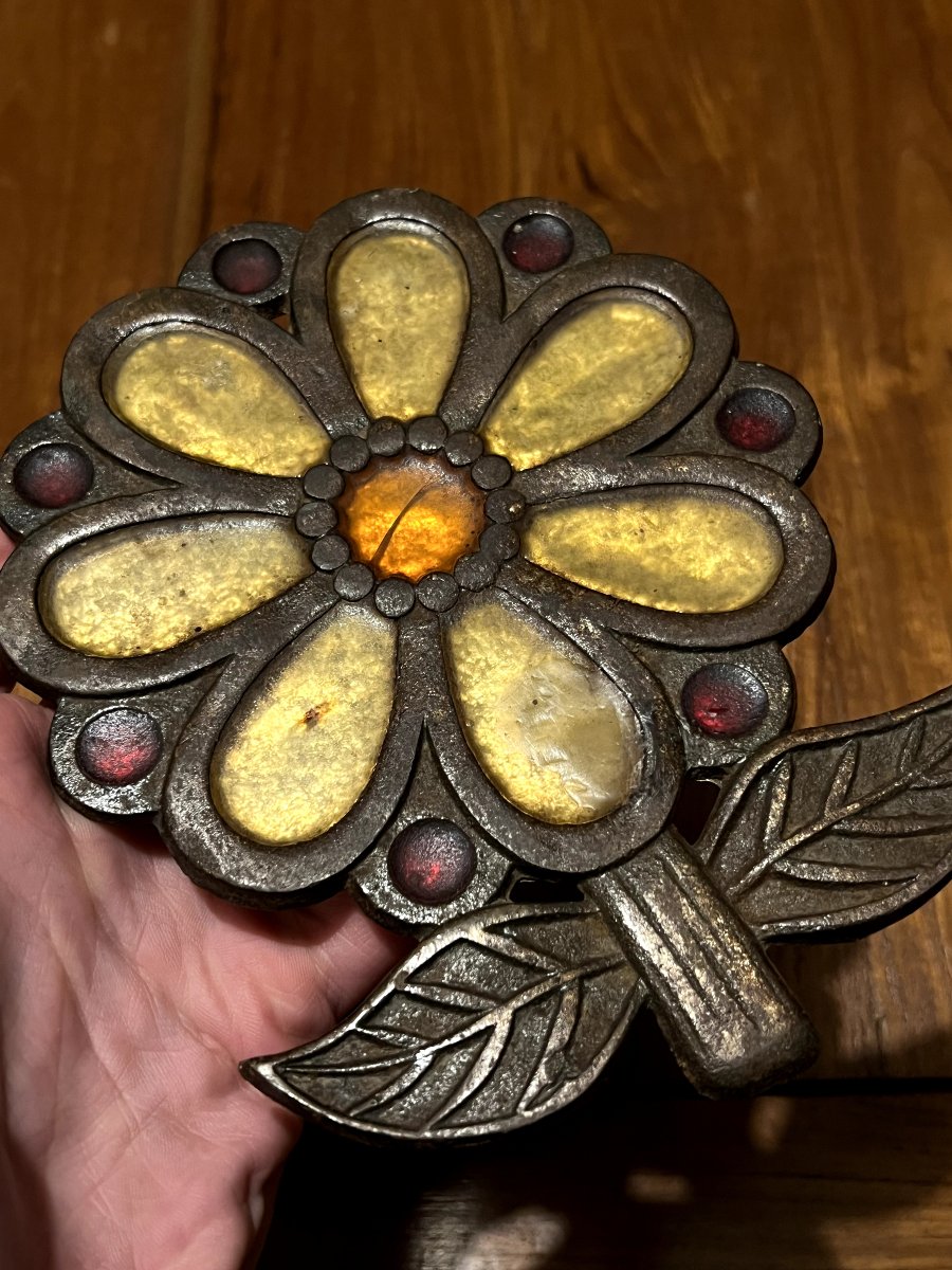 Talosel And Metal Trivet Attributed To Line Vautrin, Circa 1950–1960-photo-7