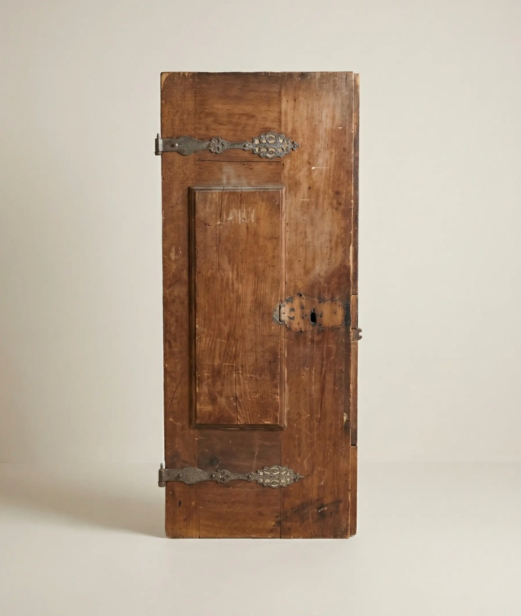 Porte architecturale ancienne sculptée – Époque XVIIe/XVIIIe siècle – Bois massif-photo-1