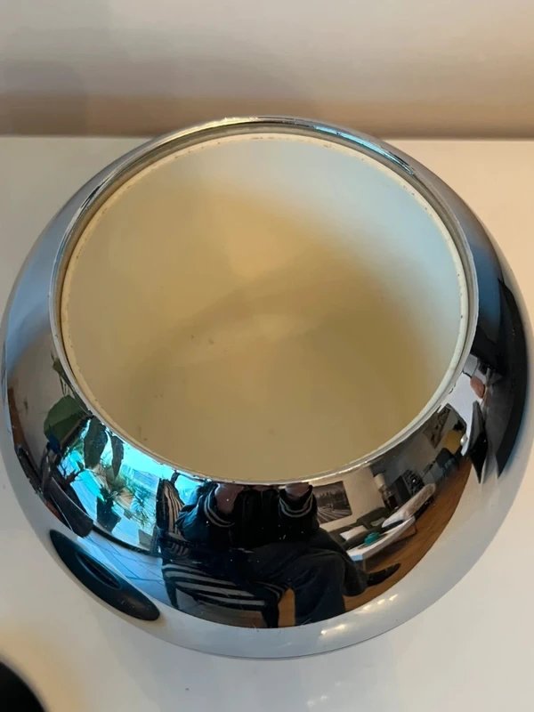Vintage Chrome Quist Ice Bucket, Space Age Style - 1970s-photo-3