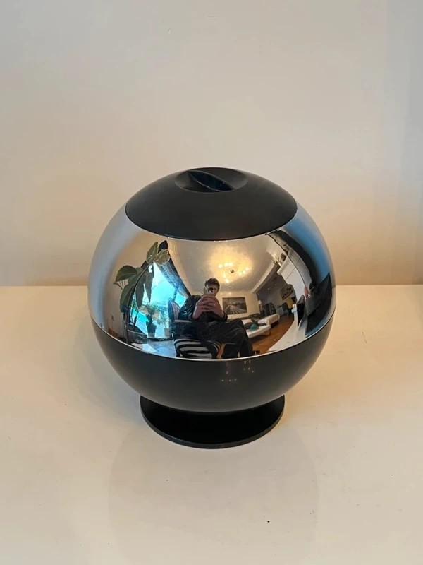 Vintage Chrome Quist Ice Bucket, Space Age Style - 1970s