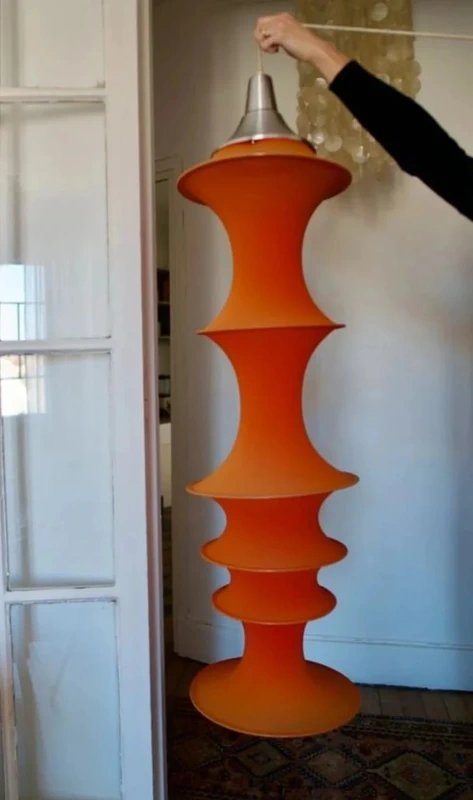 Milano Falkland Orange Lamp By Bruno Munari For Danese - 1970s -photo-2