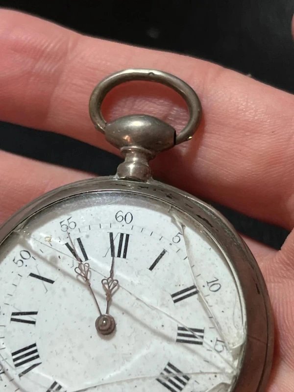 Solid Silver Pocket Watch - 19th-20th Century-photo-1