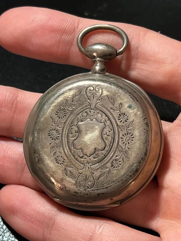Solid Silver Pocket Watch - 19th-20th Century-photo-7