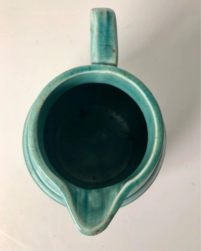 Pichet barbotine française « Orchies » majolique, hauteur 13 cm – fin XIXème-photo-2