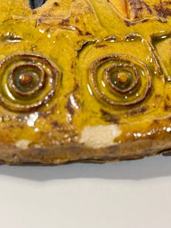 Miroir mural circulaire soleil en céramique émaillée, circa 1960, DLG Mithé Espelt-photo-8