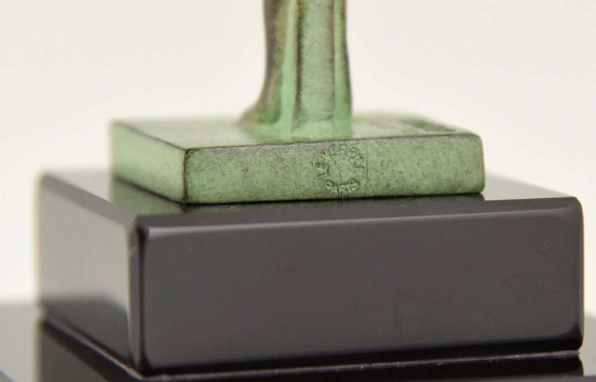 Art Deco Sculpture "dancer With Balls" By Denis – Max Le Verrier Foundry – Circa 1930-photo-5