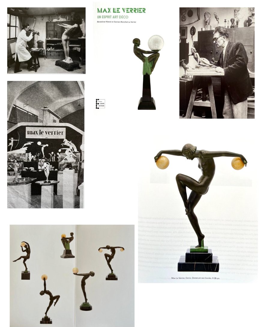 Art Deco Sculpture "dancer With Balls" By Denis – Max Le Verrier Foundry – Circa 1930-photo-6