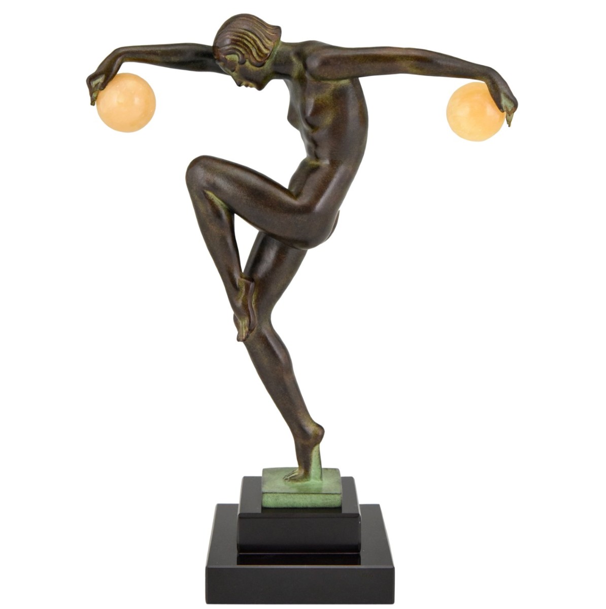 Art Deco Sculpture "dancer With Balls" By Denis – Max Le Verrier Foundry – Circa 1930