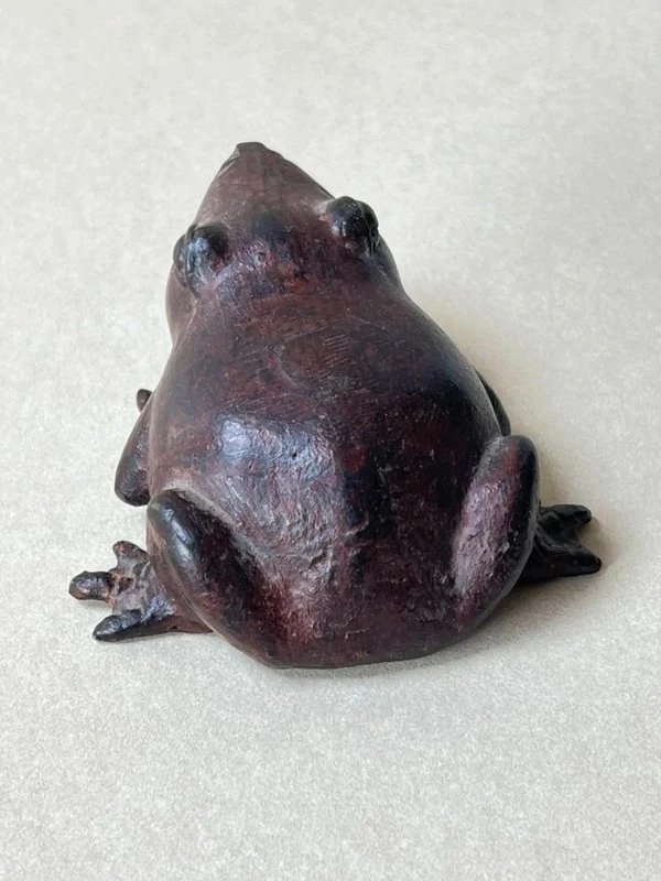 Indonesian Bronze Frog – Vintage Decorative Sculpture-photo-3