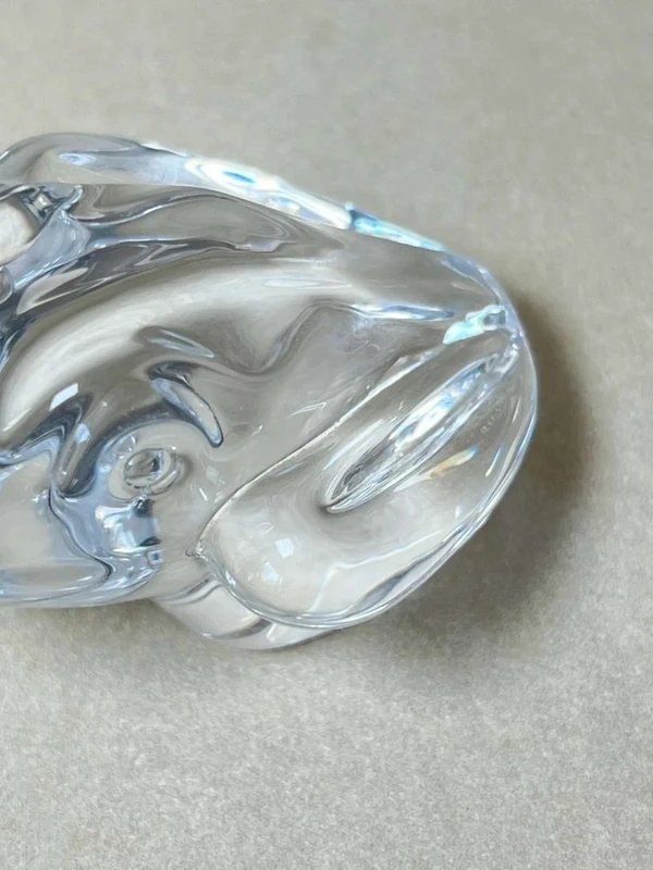 Figurine grenouille en cristal Daum vintage - presse papier-photo-2