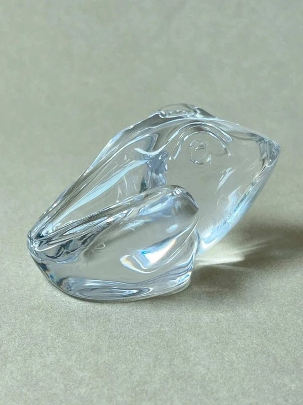 Figurine grenouille en cristal Daum vintage - presse papier-photo-3